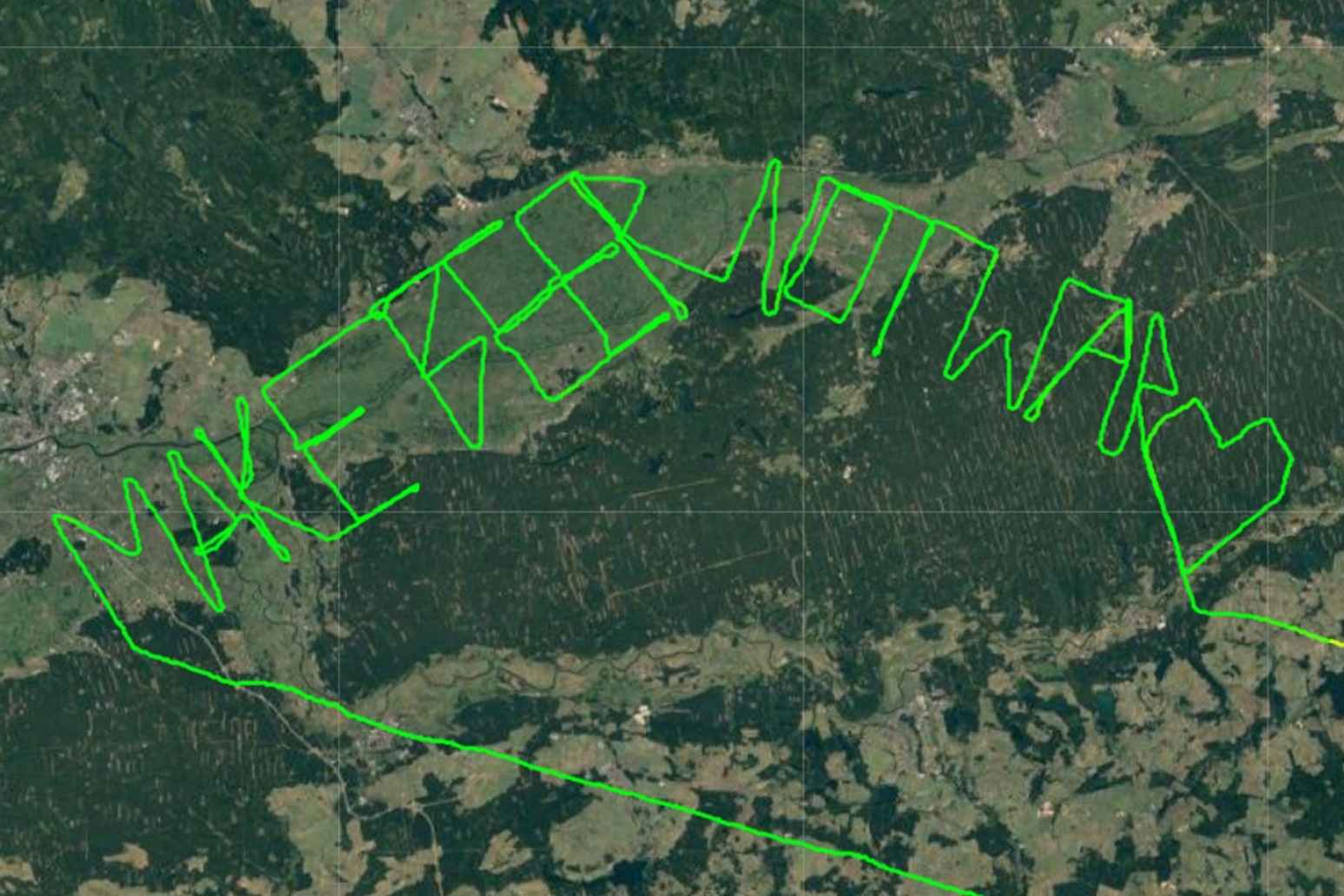 Plane draws ‘make beer not war’ with flight path in skies over Poland