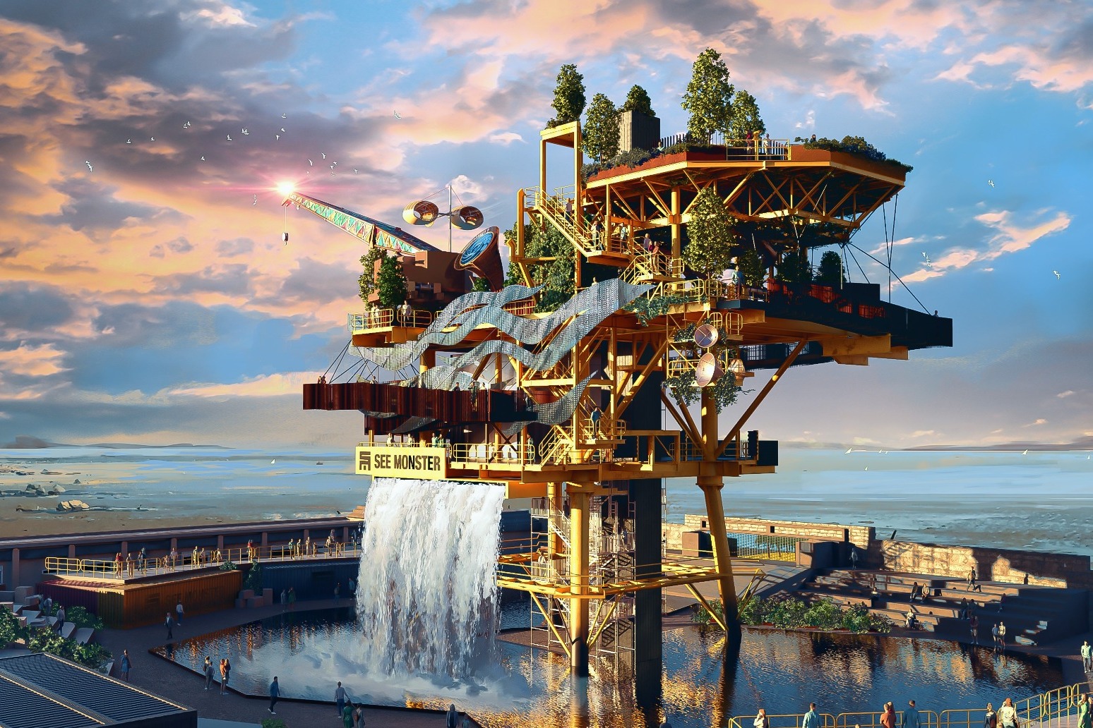 Decommissioned oil rig arrives to be transformed into art installation