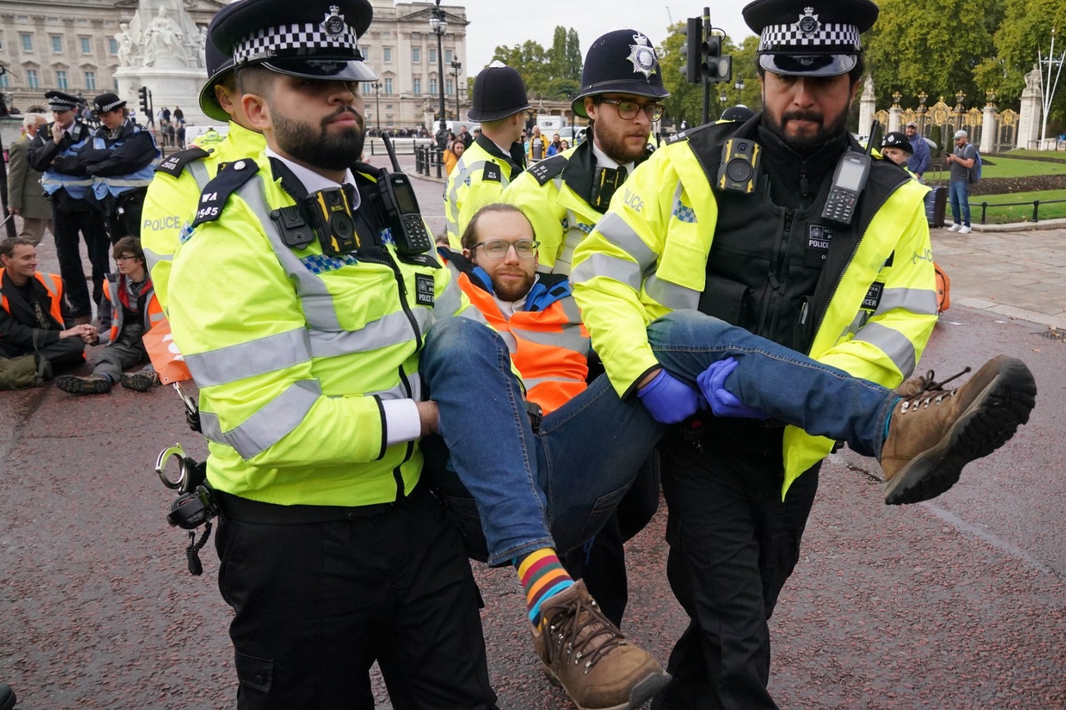 Just Stop Oil protesters block Mall in protest against fossil fuel licences