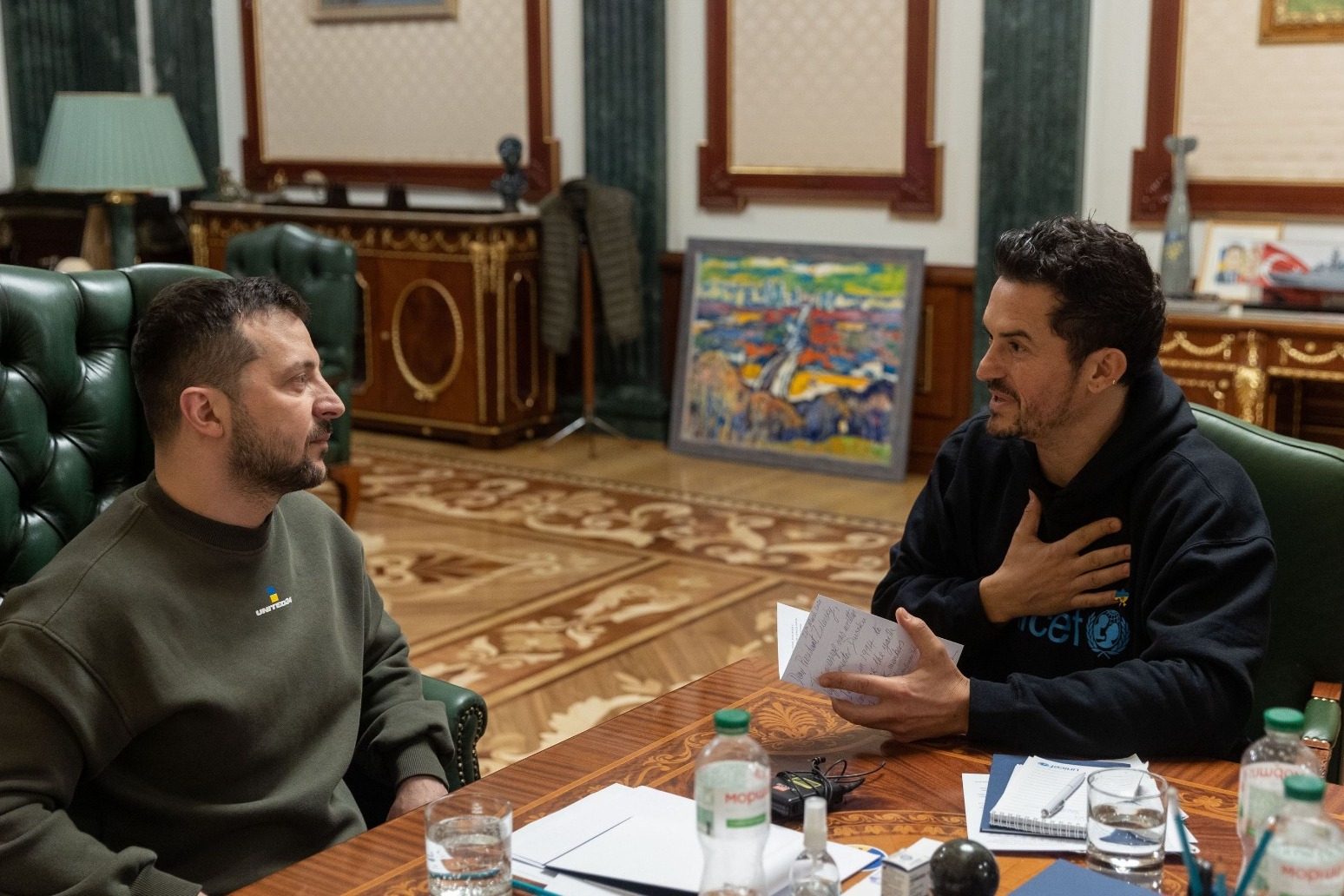Orlando Bloom tells President Zelensky stoicism of Ukraine is ‘awe-inspiring’
